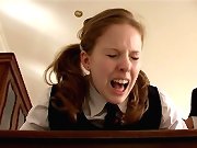 Severe caning of pretty teen girl